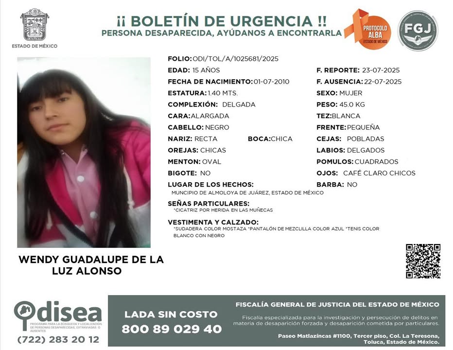 Wendy: tres meses de ausencia frente a la indiferencia de la&nbsp;Fiscalía